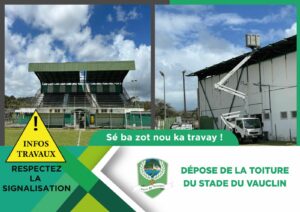 Dépose de la toiture du stade