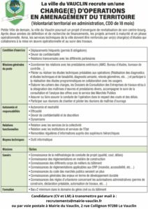 Recrutement Chargé d'opération en aménagement du territoire h/f