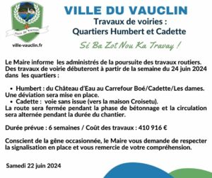 Travaux de voiries Cadette et Humbert